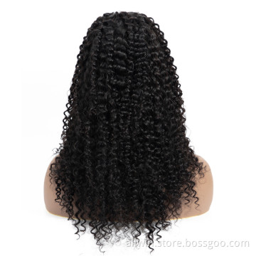 Wholesale Curly Brazilian Human Hair Wig Unprocessed Natural Curly Virgin Hair 4*4 Lace Closure Wig Vendor